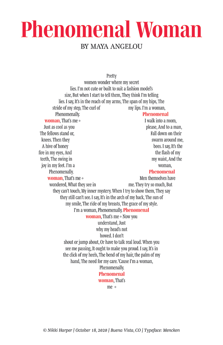 Phenomenal Woman by Maya Angelou Broadside Poster